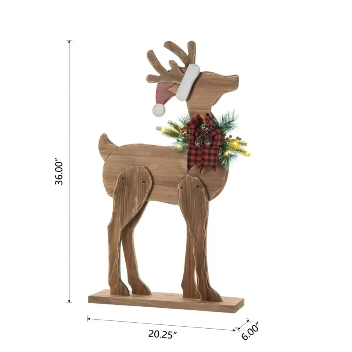 Glitzhome Outdoor Decor | 36" H Chunky Wood Reindeer Porch Decor