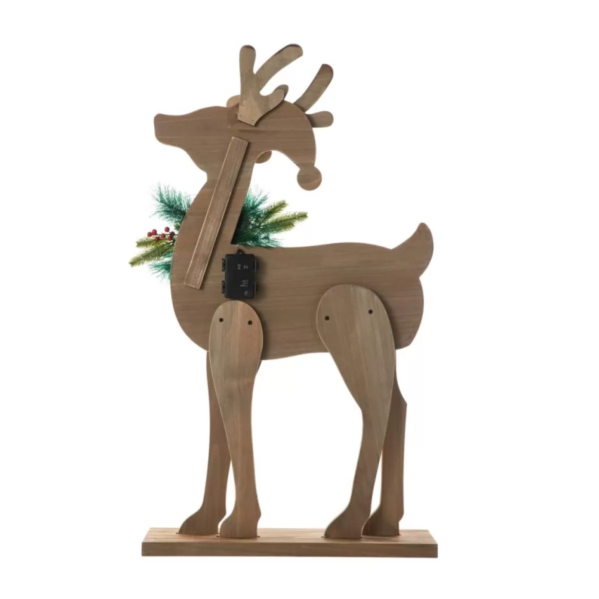 Glitzhome Outdoor Decor | 36" H Chunky Wood Reindeer Porch Decor