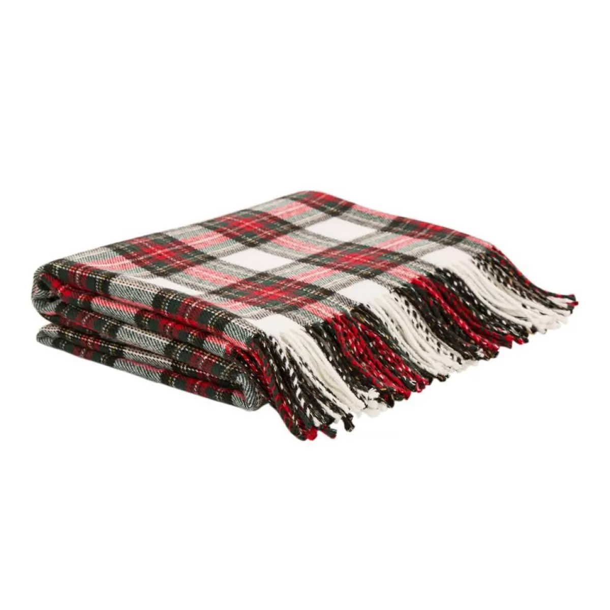 Glitzhome Holiday Textiles | 60In L Acrylic Plaid Woven Throw