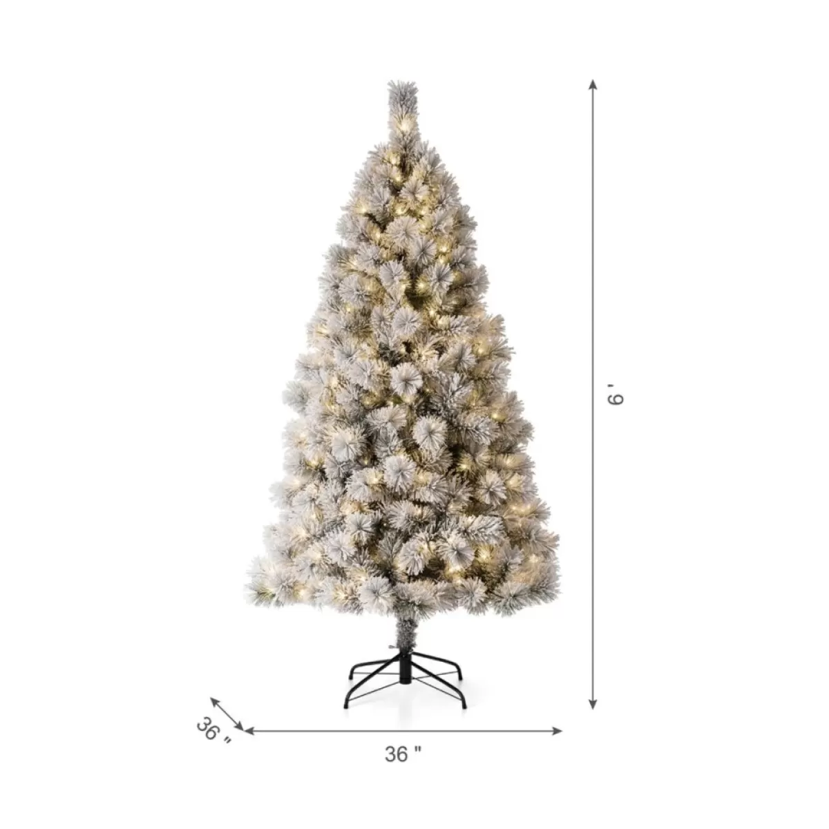 Glitzhome Christmas Trees | 6 Ft. Preloaded Led Pencil Pine Artificial Christmas Tree