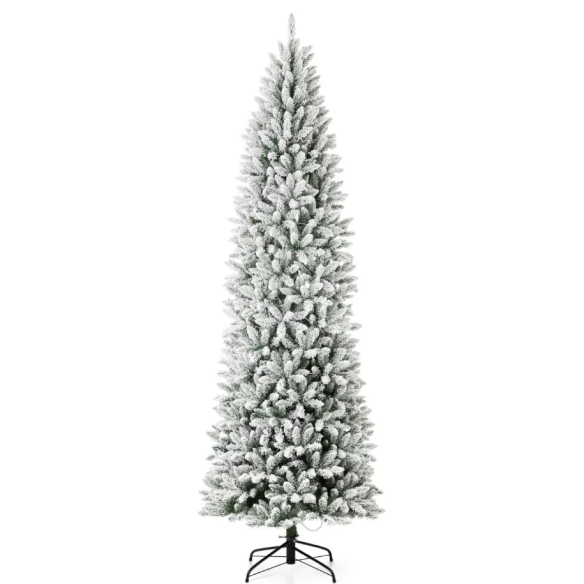 Glitzhome Christmas Trees | 9 Ft. Preloaded Led Pencil Fir Artificial Christmas Tree