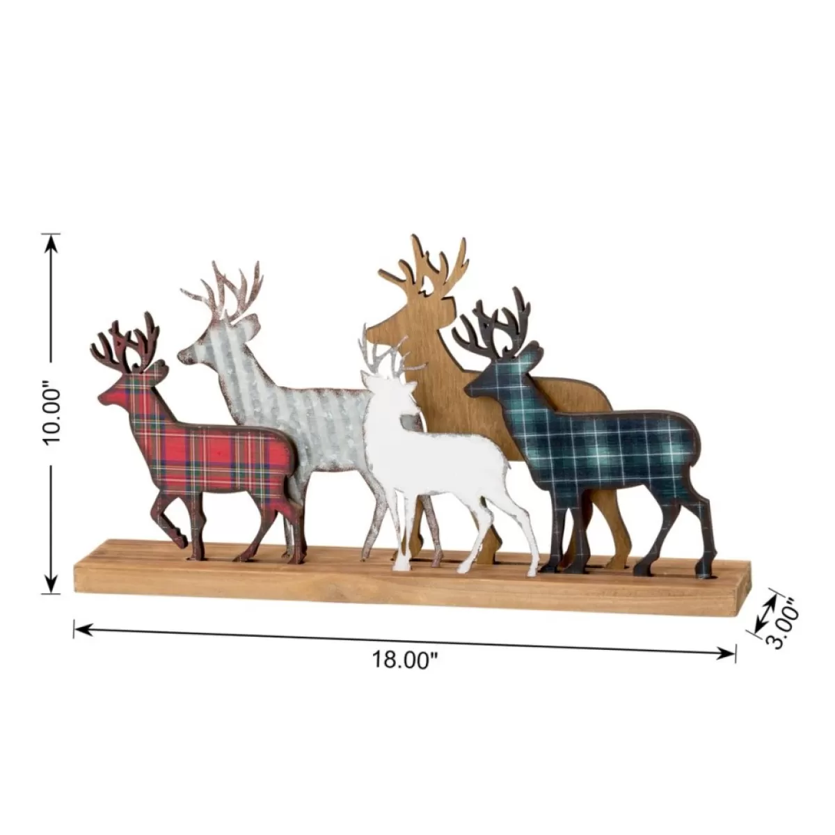 Glitzhome Indoor Decor | Galvanized Metal And Wooden Reindeer Table Decor