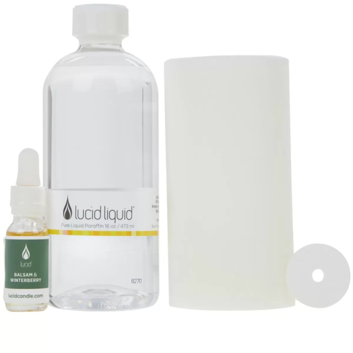Lucid Candles | Candle 6" Pillar Candle With 16 Oz. Liquid & Fragrant Stone