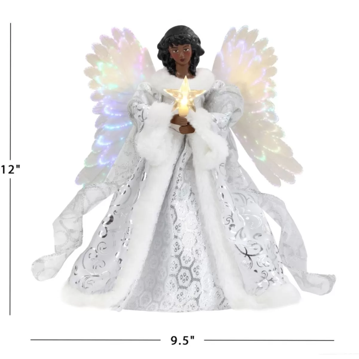 Mr. Christmas Indoor Decor | 12" Fiber Optic Angel Tree Topper