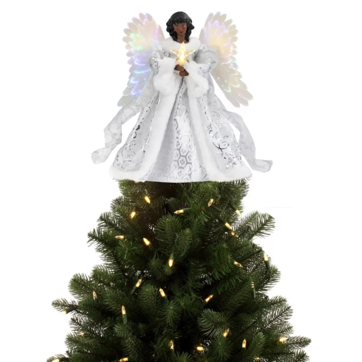 Mr. Christmas Indoor Decor | 12" Fiber Optic Angel Tree Topper