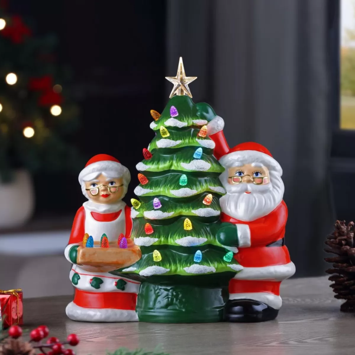 Mr. Christmas Indoor Decor | 12" Mrs. Claus Nostalgic Tree