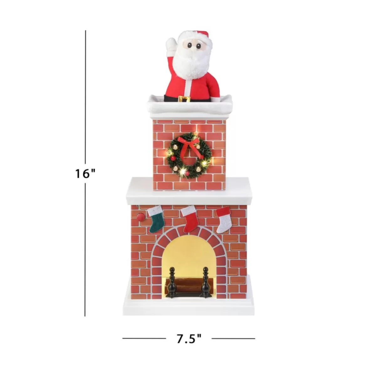 Mr. Christmas Indoor Decor | 16" Animated Santa In Chimney