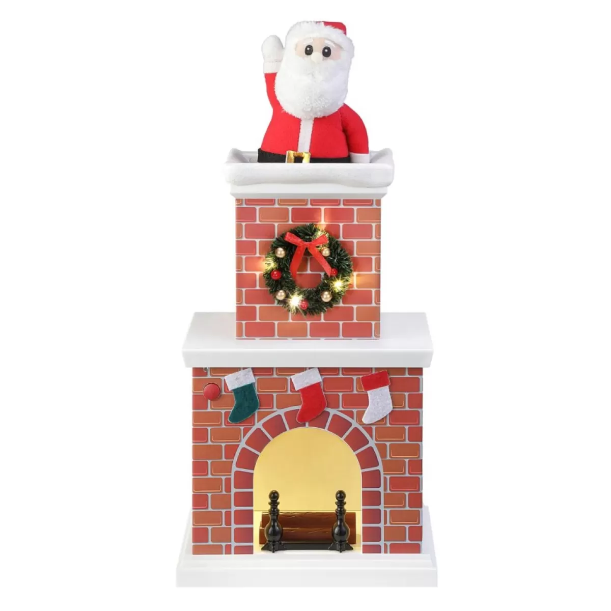 Mr. Christmas Indoor Decor | 16" Animated Santa In Chimney