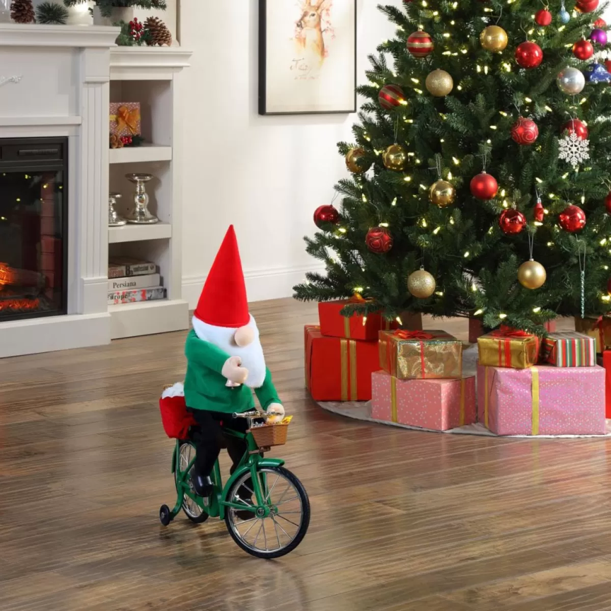 Mr. Christmas Indoor Decor | 22.4" Cycling Gnome