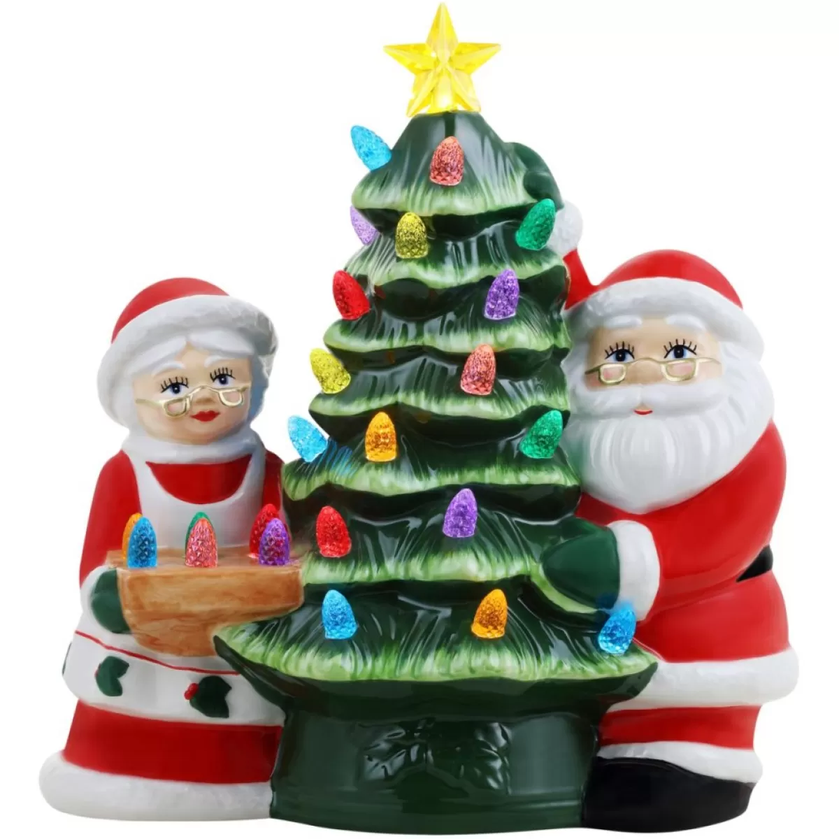 Mr. Christmas Indoor Decor | 9.25" Santa & Mr. Claus Nostalgic Tree