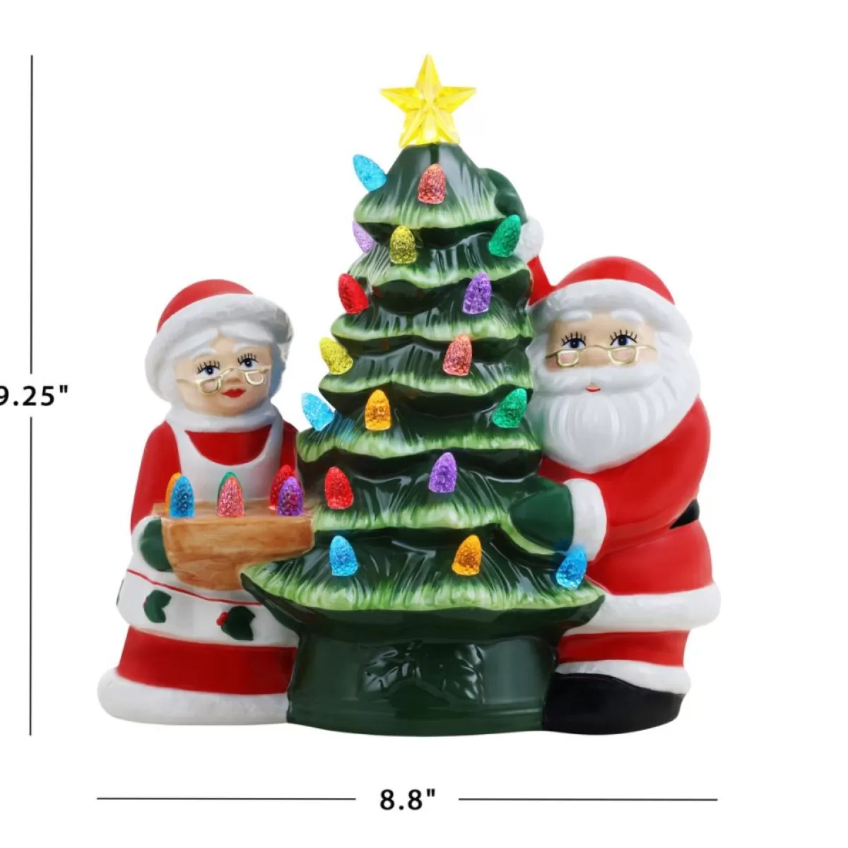 Mr. Christmas Indoor Decor | 9.25" Santa & Mr. Claus Nostalgic Tree