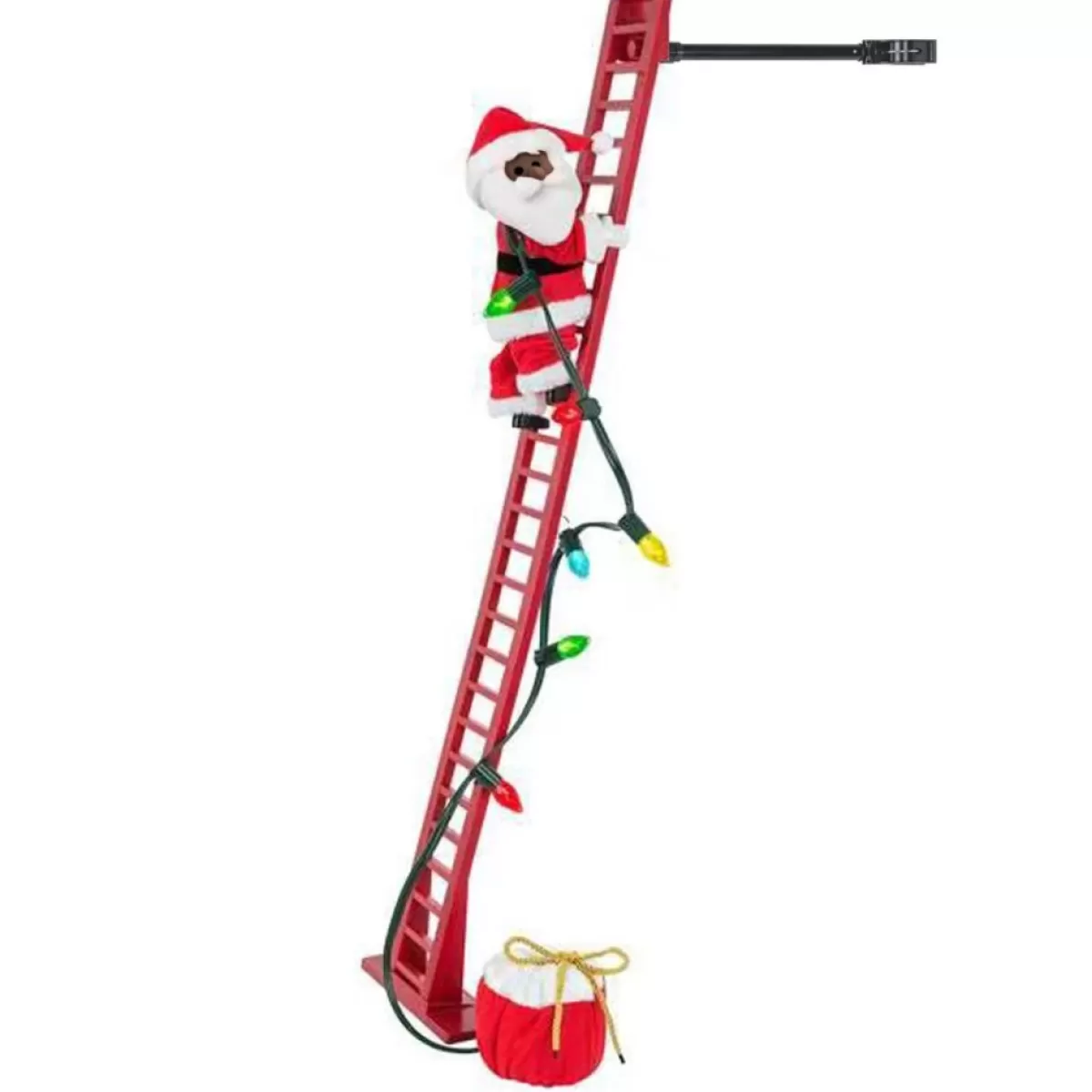 Mr. Christmas Indoor Decor | Plush Super Climbing Santa - Black