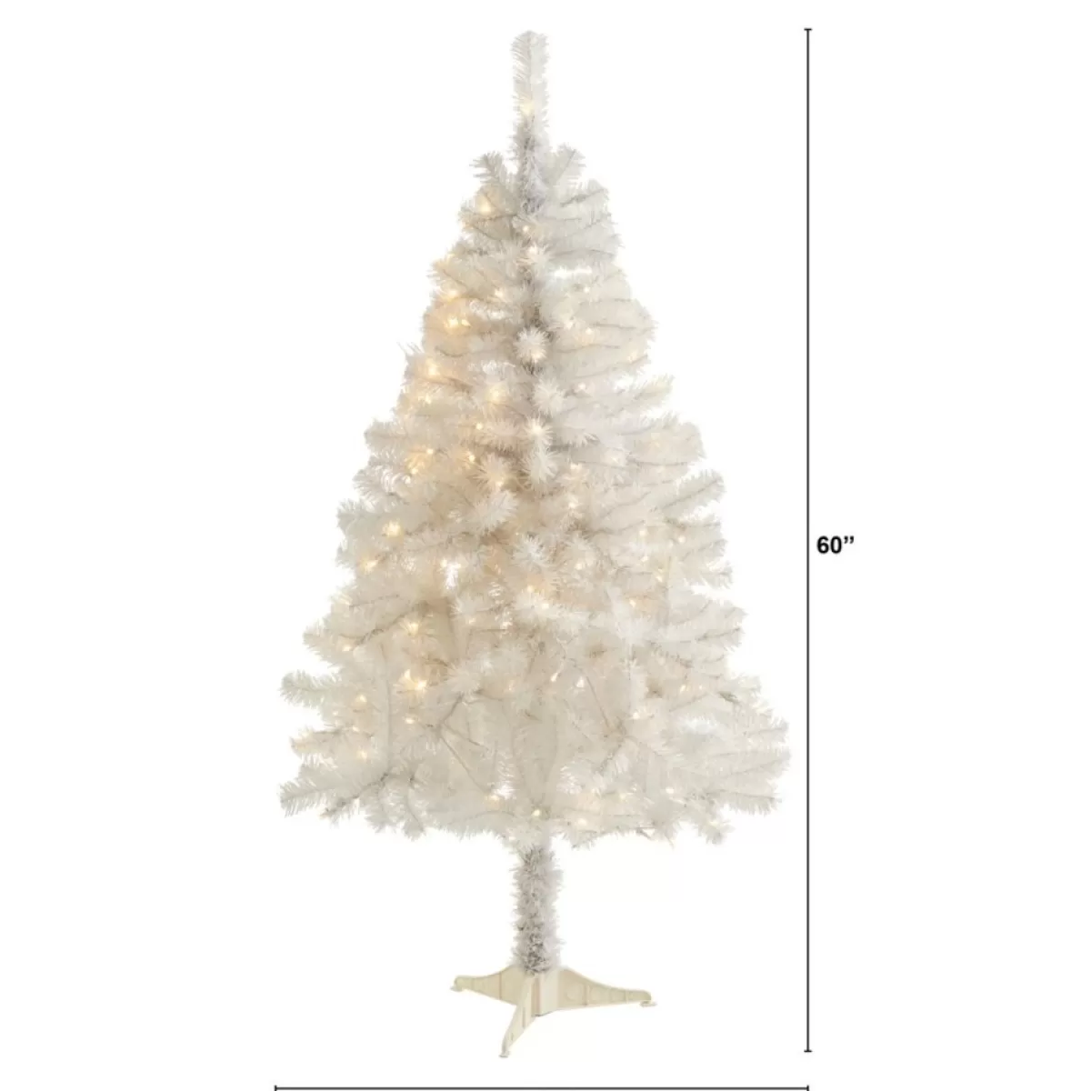 Nearly Natural Christmas Trees | 5' White Christmas Tree With 150 Clear Led Lights