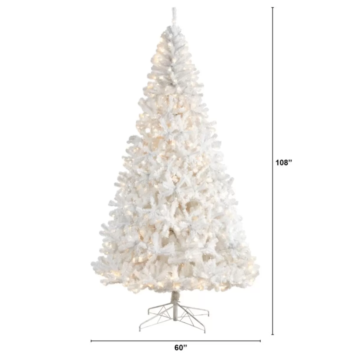 Nearly Natural Christmas Trees | 9 Ft. White Christmas Tree With 650 Led Lights