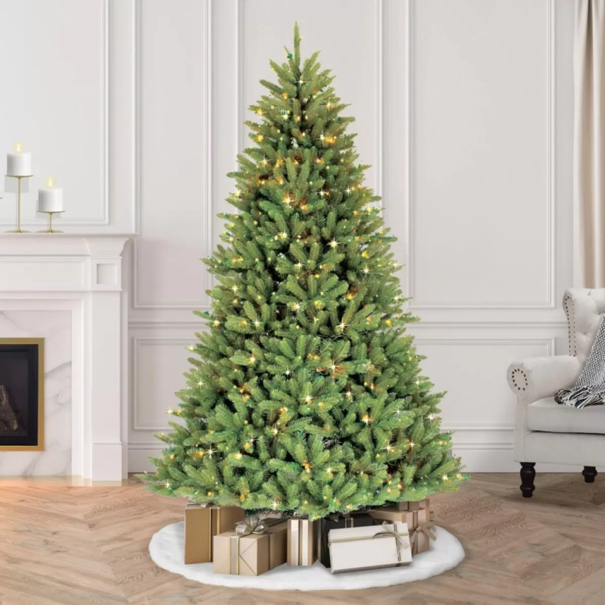 Puleo International Christmas Trees | Puleo 7.5' Franklin Fir Artificial Christmas Tree W/750 Clear Lights
