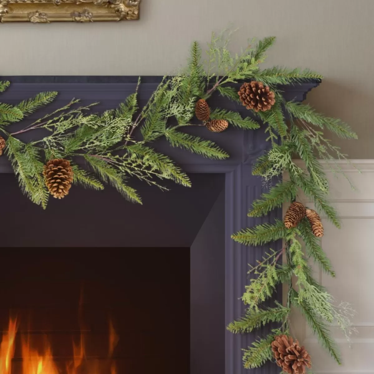 Puleo International Wreaths, Garlands & More | 110" Artificial Cypress Spring W/ Pinecones, Green