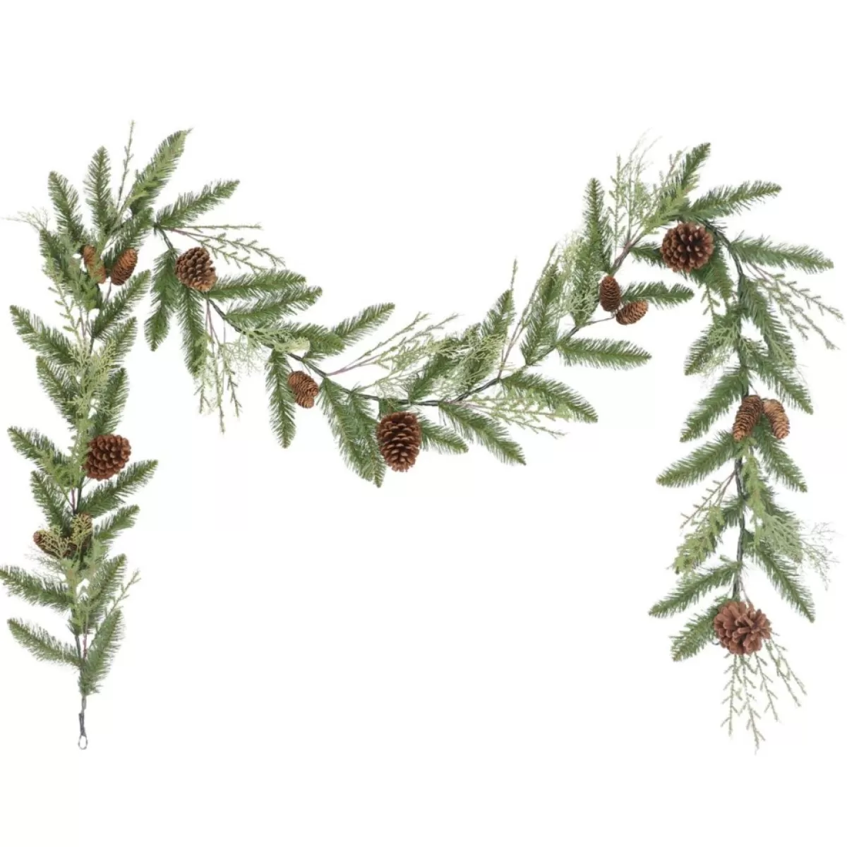 Puleo International Wreaths, Garlands & More | 110" Artificial Cypress Spring W/ Pinecones, Green