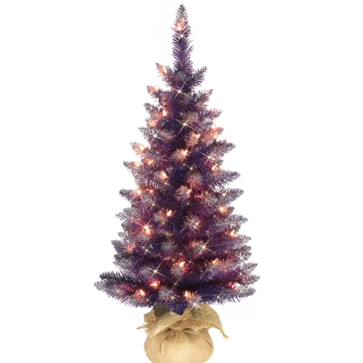 Puleo International Christmas Trees | 3' Prelit Fashion Purple Artificial Christmas Tree