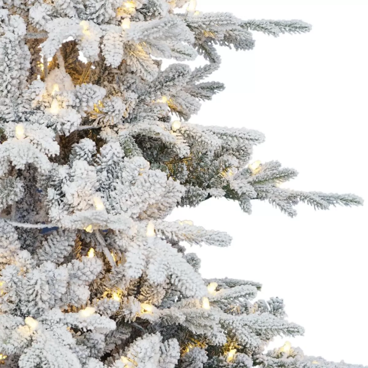 Puleo International Christmas Trees | 7' Pre-Lit Flocked Utah Fir Tree, 500 Led Lights