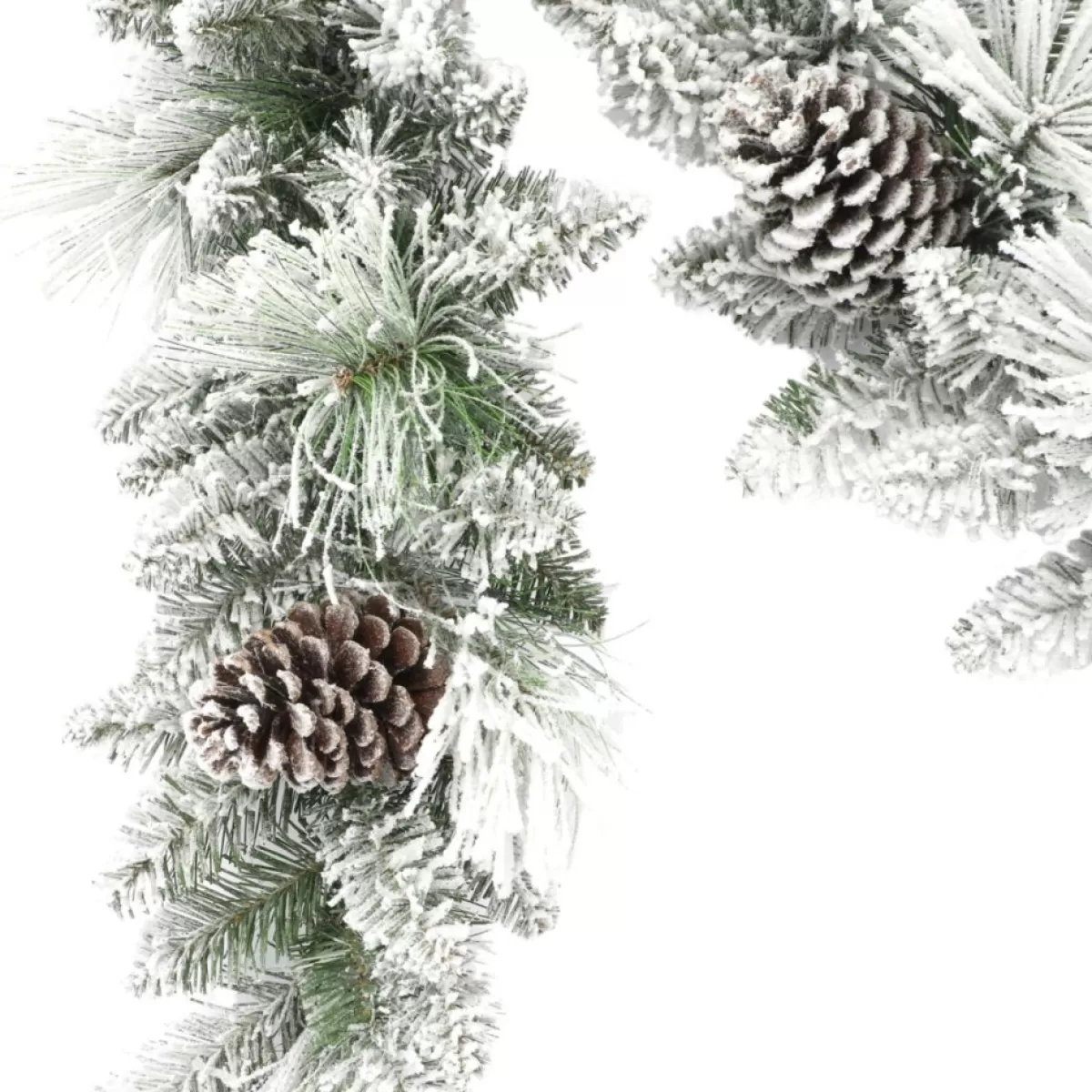 Puleo International Wreaths, Garlands & More | 9' 10" Flocked Berkshire Spruce Garland