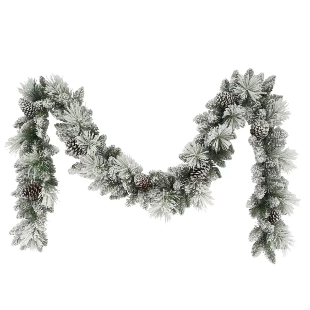 Puleo International Wreaths, Garlands & More | 9' 10" Flocked Berkshire Spruce Garland