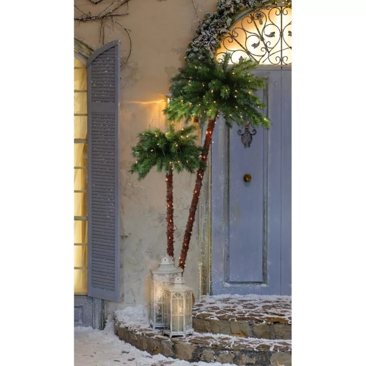 Puleo International Christmas Trees | Premium 3.5'/6' Artificial Palm Tree W/ 175 Lights