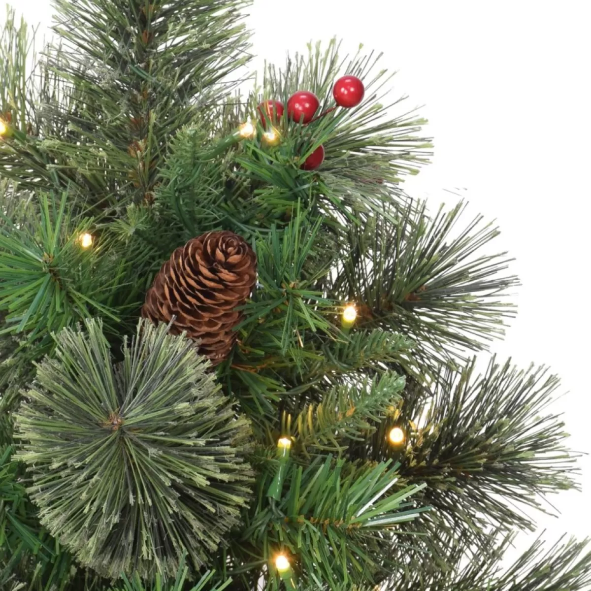 Puleo International Christmas Trees | Puleo Intl. Pre-Lit 2' Table Top Artificial Christmas Tree In Red Base