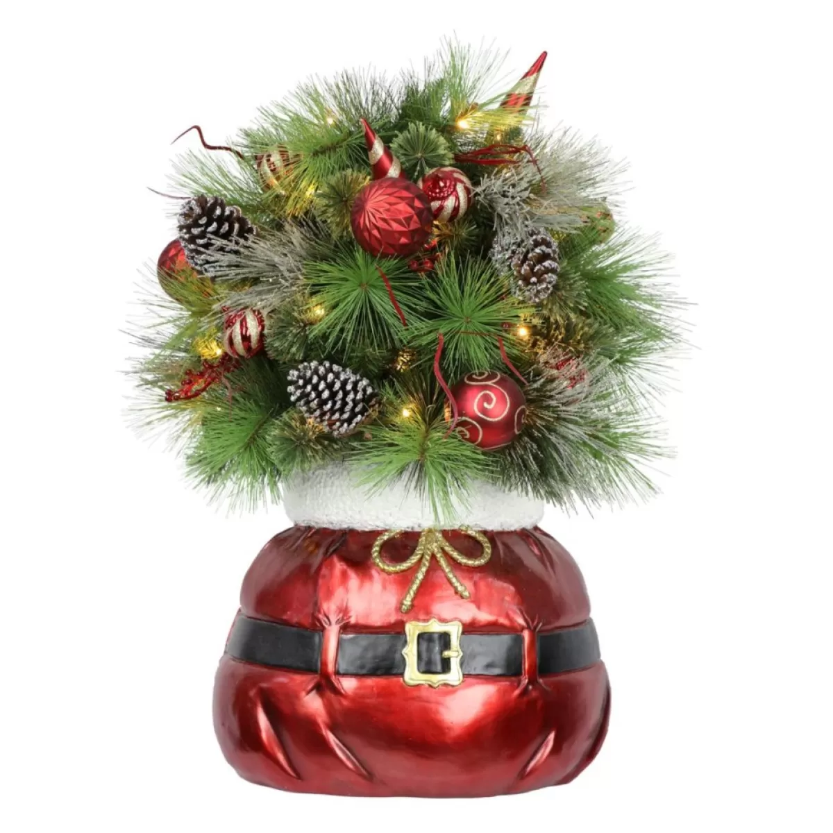Puleo International Indoor Decor | Puleo Intl. Pre-Lit Decorated 3' Artificial Christmas Bush In Sac Base