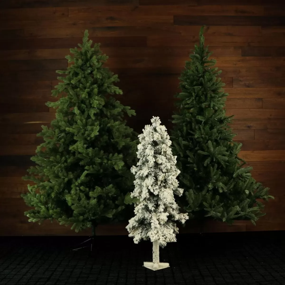 Almo Christmas Trees | Set Of 3 Snowy Alpine Trees With Clear Lights (2-Ft. 3-Ft. 4-Ft.)