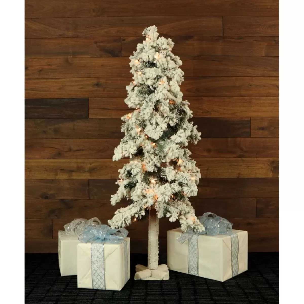 Almo Christmas Trees | Set Of 3 Snowy Alpine Trees With Clear Lights (2-Ft. 3-Ft. 4-Ft.)