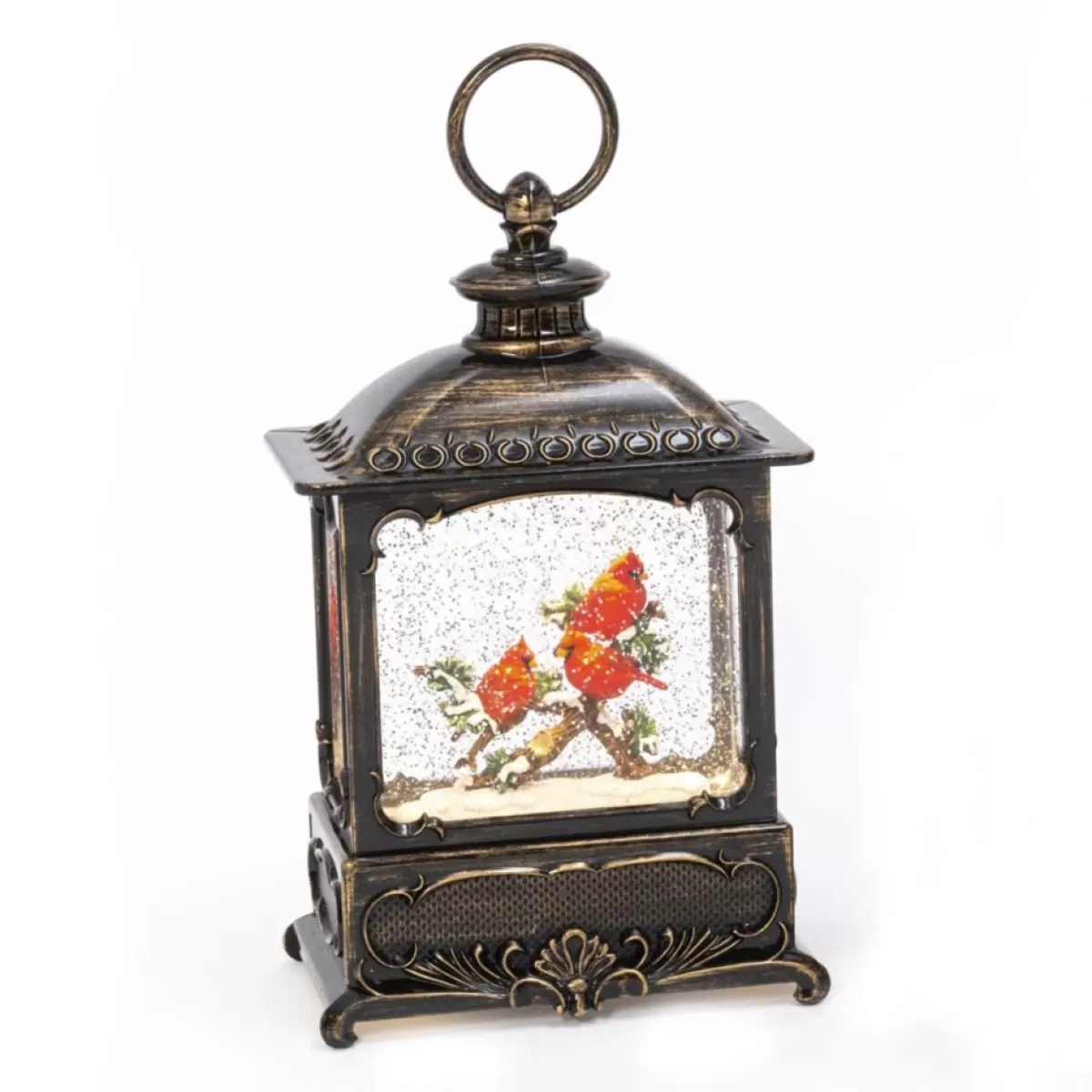 Gerson Indoor Decor | The Companies 10" Lighted Water Globe Lantern Cardinal Design
