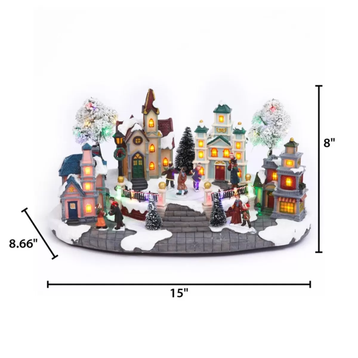 Gerson Indoor Decor | The Company 15.35" Electric Lighted Musical Holiday Village