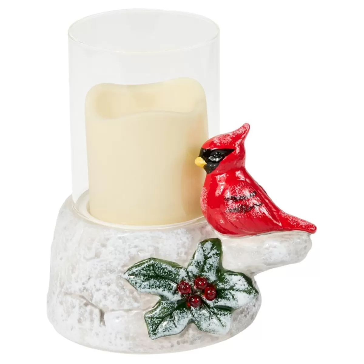 Unmatched Candles | Led Cardinal Candle Holder With Flameless Candle