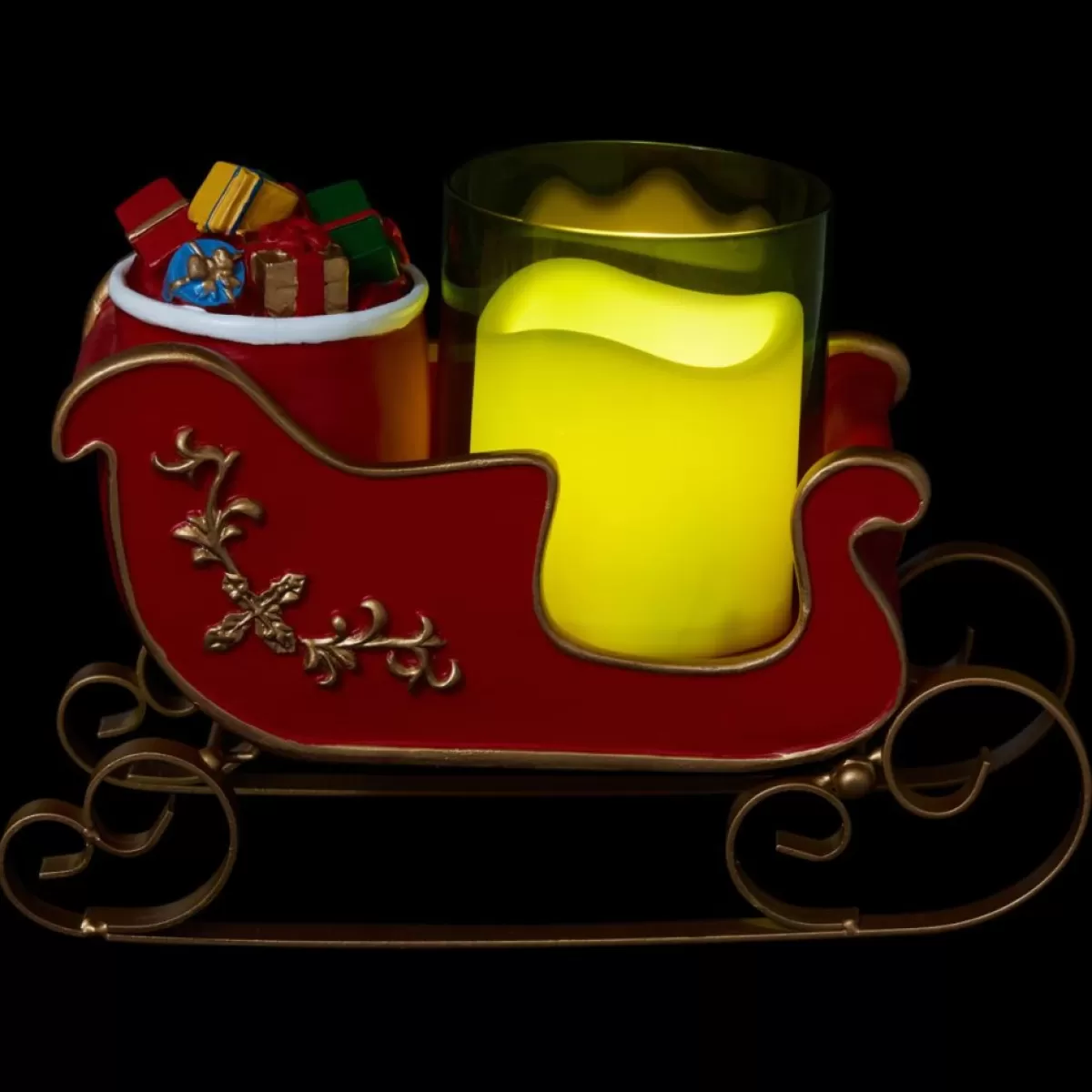 Unmatched Candles | Led Sleigh Candle Holder With Flameless Candle