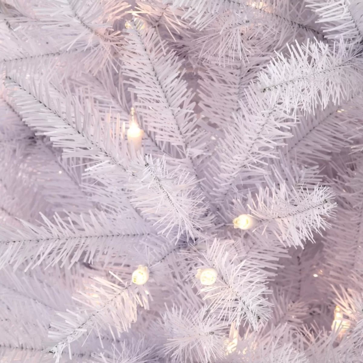 Puleo International Christmas Trees | White Franklin Fir 4-1/2' Artificial Christmas Tree With Clear Lights
