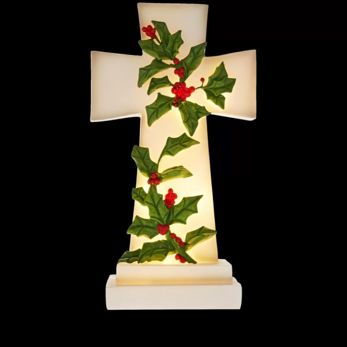 Winter Lane Indoor Decor | 12" Illuminated Holiday Cross With 6-Hour Timer