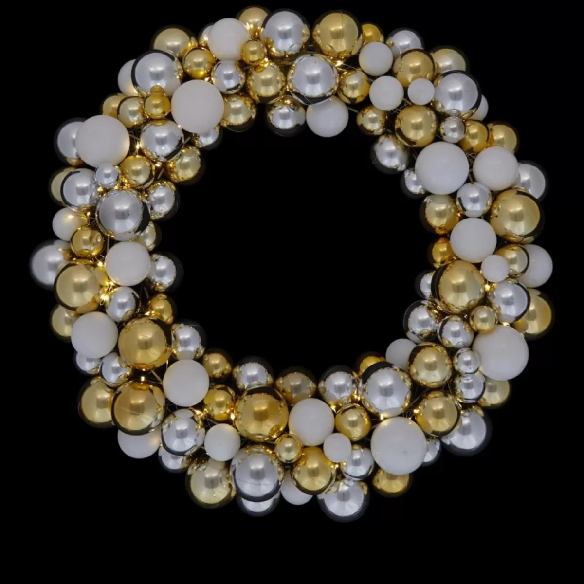 Winter Lane Wreaths, Garlands & More | 24" Lighted 60-Led Ornament Wreath With 6-Hour Timer