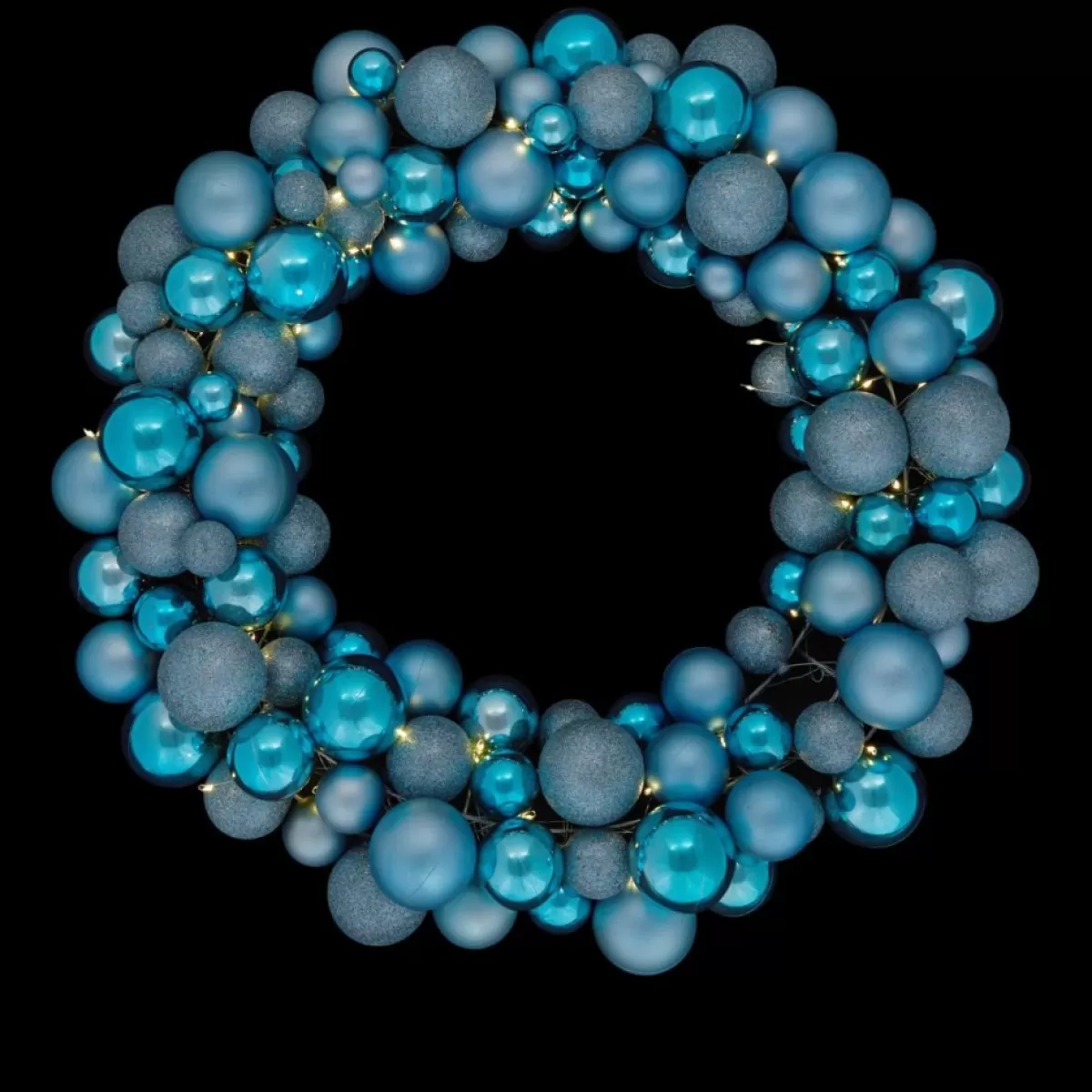 Winter Lane Wreaths, Garlands & More | 24" Lighted 60-Led Ornament Wreath With 6-Hour Timer