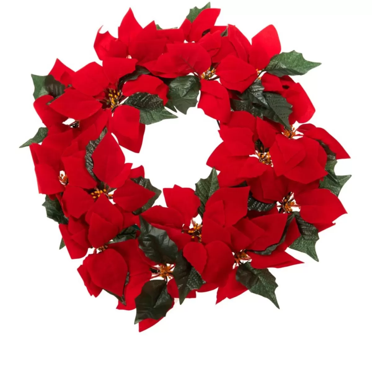 Winter Lane Wreaths, Garlands & More | 24" Lighted Poinsettia Wreath With 6-Hour Timer