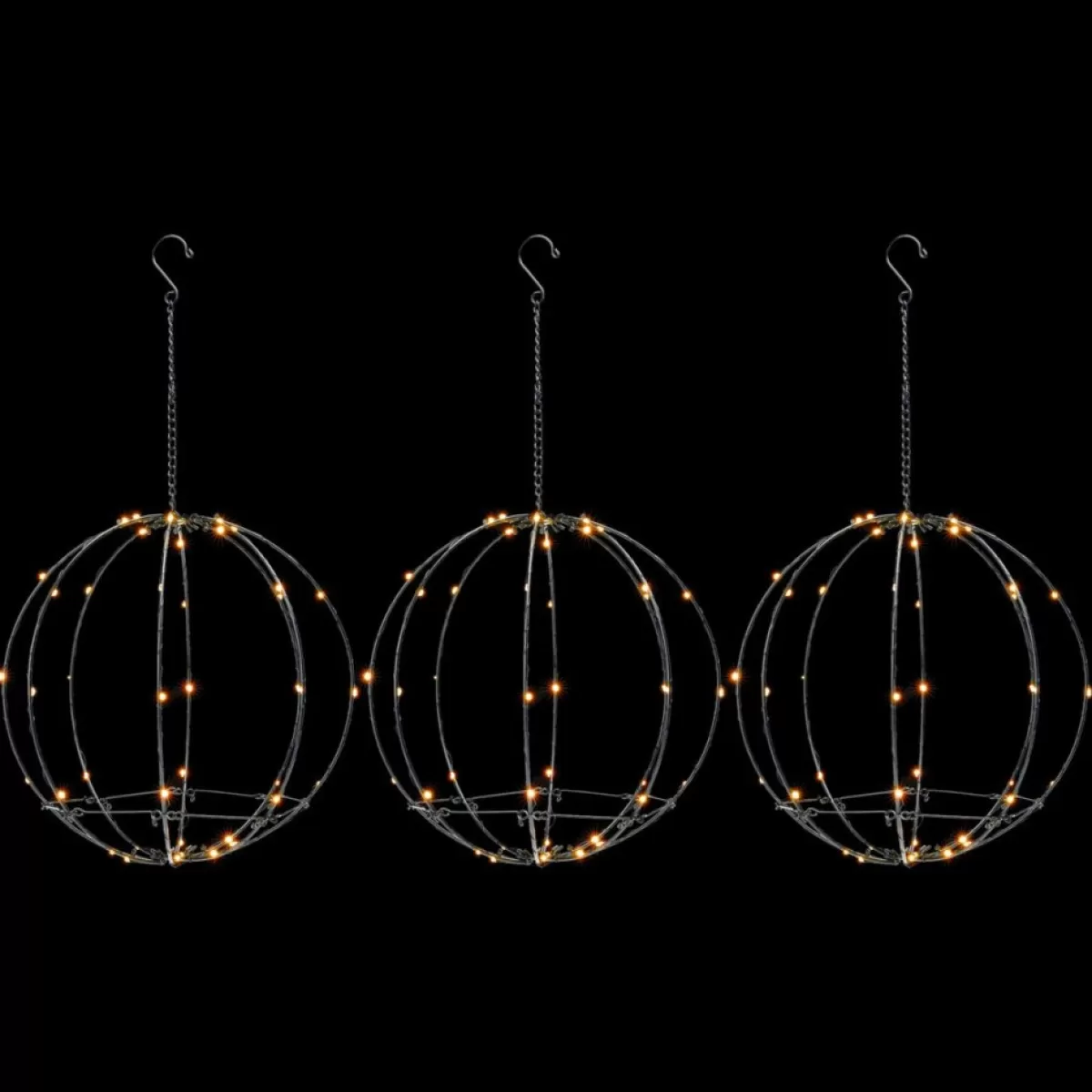 Winter Lane Outdoor Decor | Collapsible Led Illuminated Spheres - Set Of 3