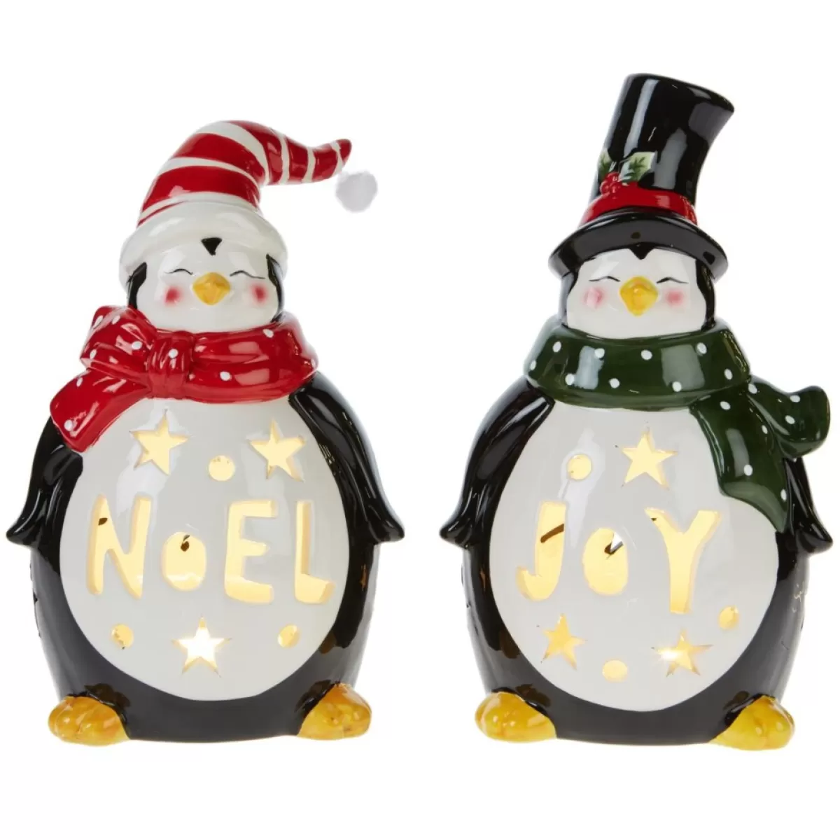 Winter Lane Indoor Decor | Illuminated Holiday Belly Figures 2-Pack