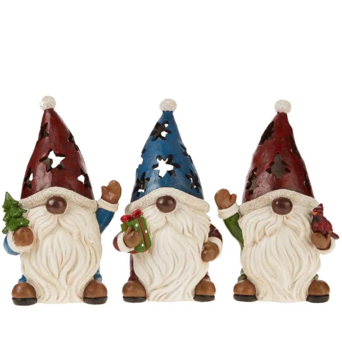 Winter Lane Indoor Decor | Led Cutout Gnome Figures - Set Of 3