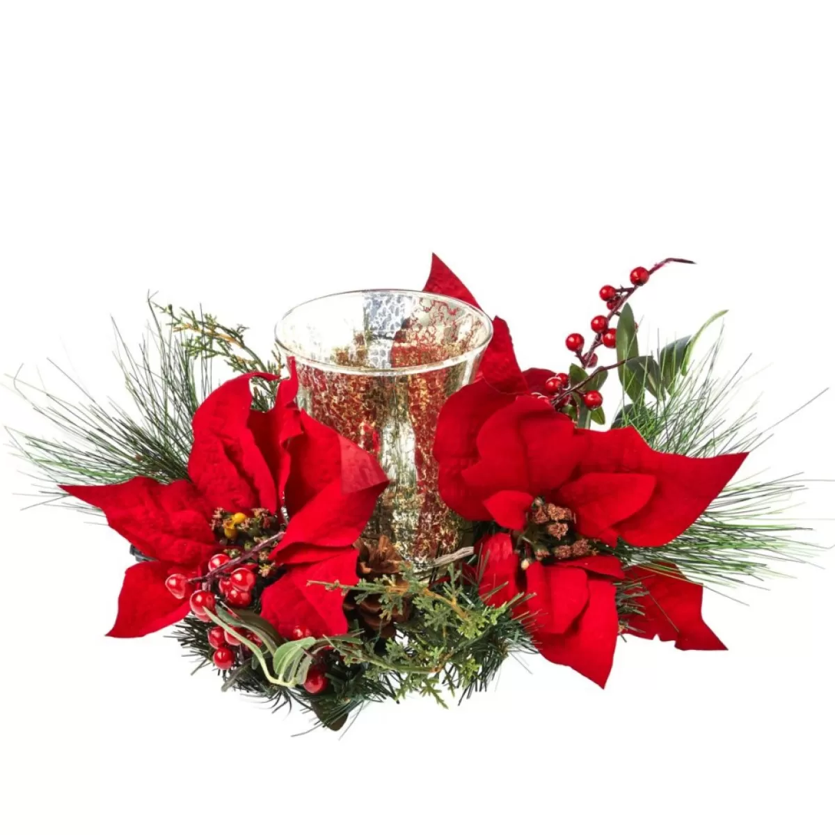 Winter Lane Candles | Led Poinsettia Candle Ring