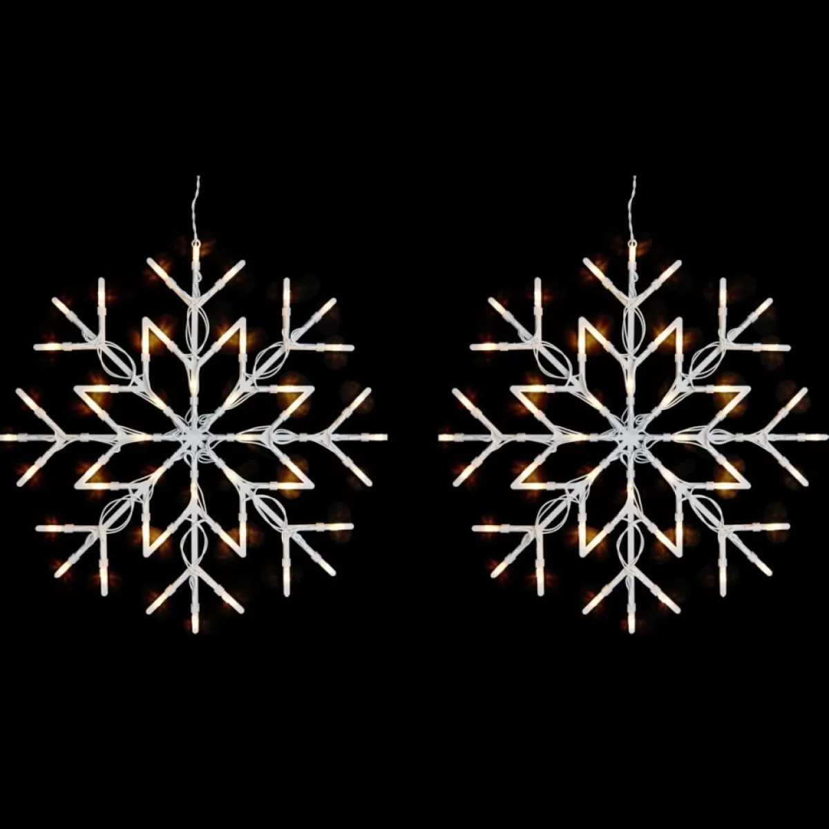 Winter Lane Indoor Decor | Set Of 2 Twinkle Snowflakes With 6-Hour Timer