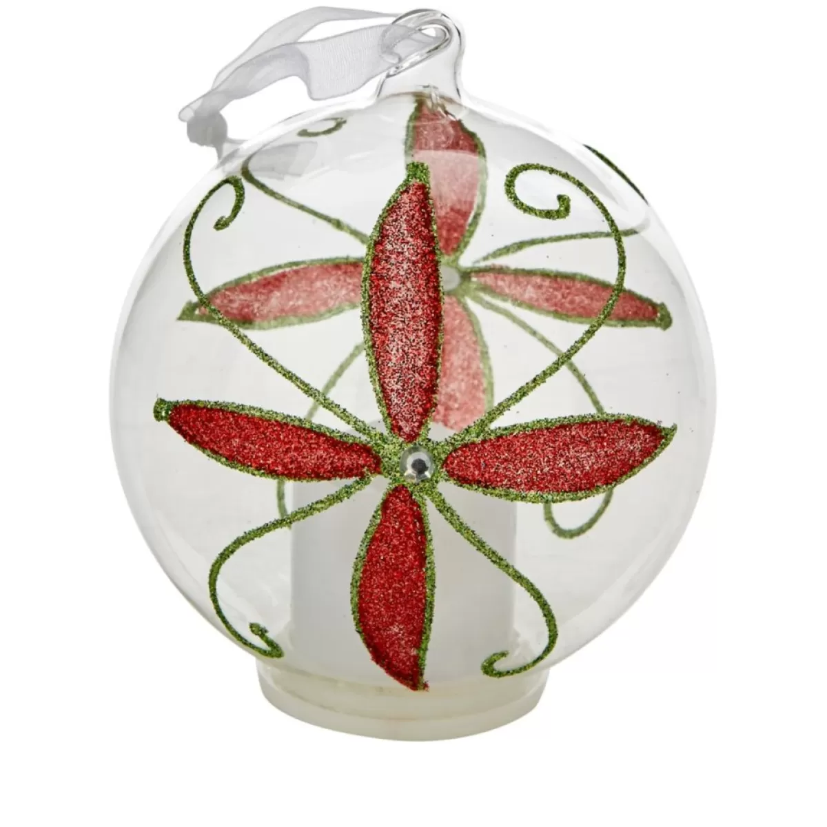 Winter Lane Ornaments & Tree Toppers | Set Of 3 Glass Ornaments With Flameless Votive