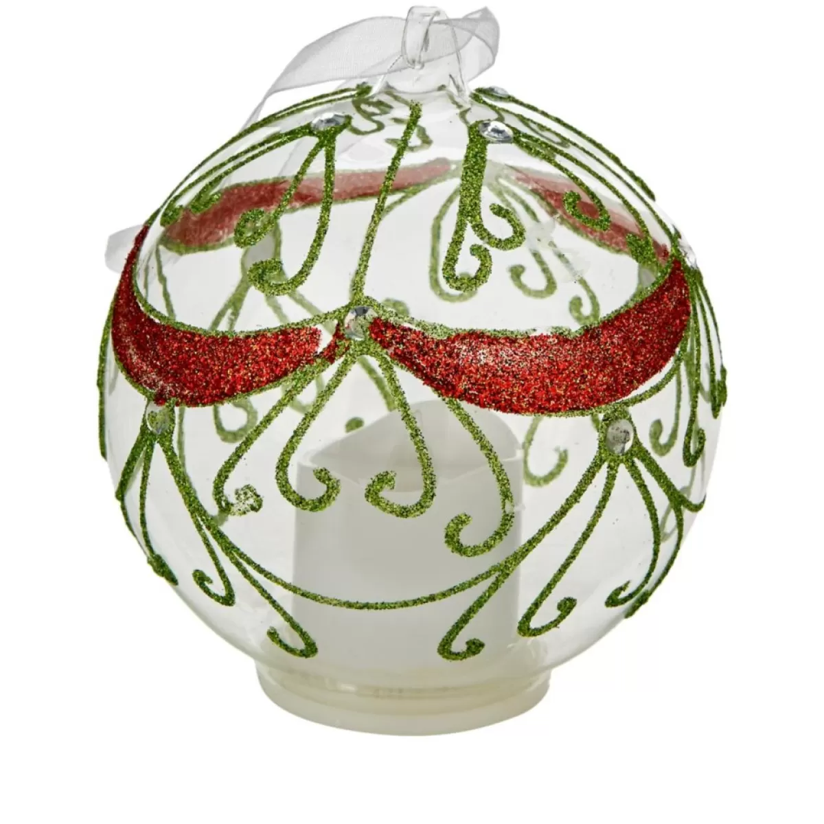 Winter Lane Ornaments & Tree Toppers | Set Of 3 Glass Ornaments With Flameless Votive