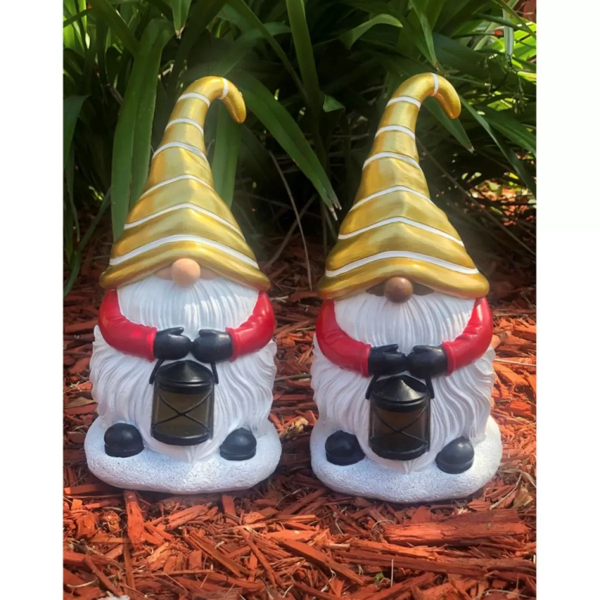 Winter Lane Outdoor Decor | Set Of 3 Led Holiday Gnomes With 4-Hour Timers