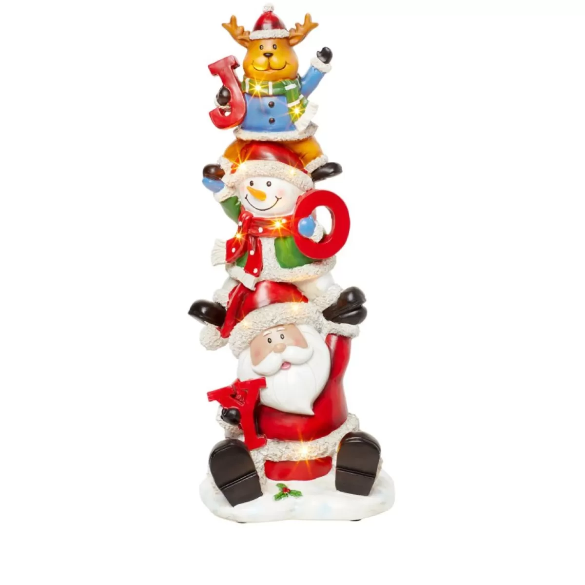 Winter Lane Indoor Decor | Winterlane 23" Led Joy Christmas Character Stack